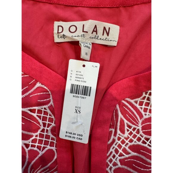 Anthropologie NWT Dolan Linen Floral Cutwork Jacket in Pink Size XS - Picture 3 of 5